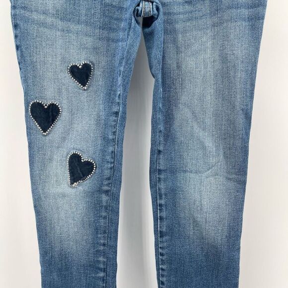 Gap Kids Girls Velvet Heart Pull-On Jeggings Blue Indigo Ankle Length Size 12 - Picture 4 of 12